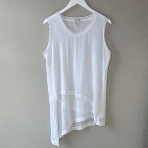 Shannon Passero Alison Top White Layered Summer Lagenlook Tunic Size L